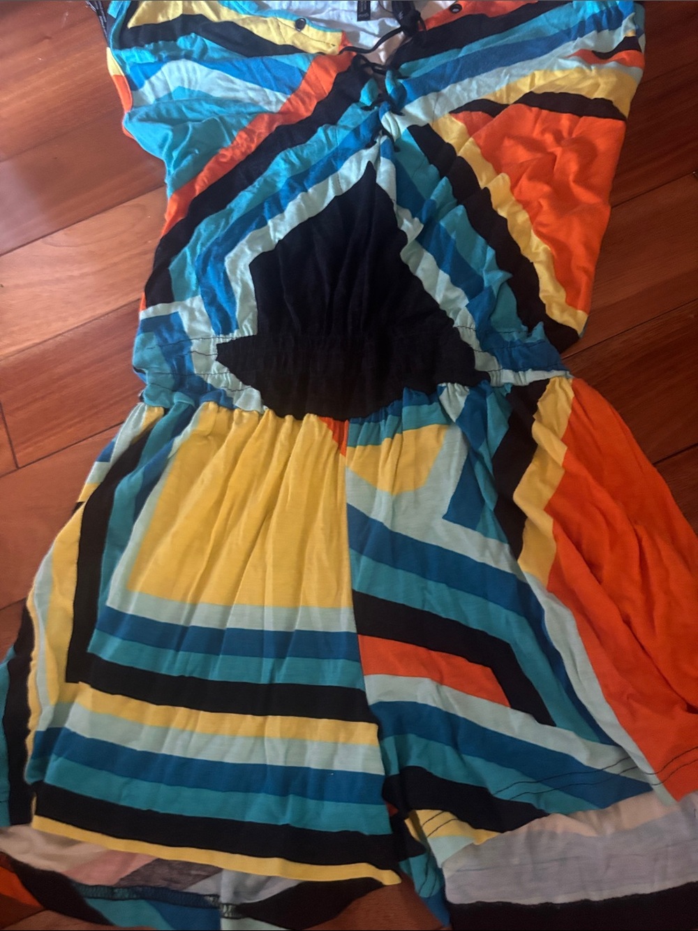 Buffalo Colorblock Striped Summer jumpsuit  black - Blue, Orange & Yellow